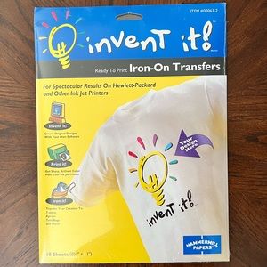 Printable Iron On Transfer Paper for Ink Jet Printers 10 Sheets